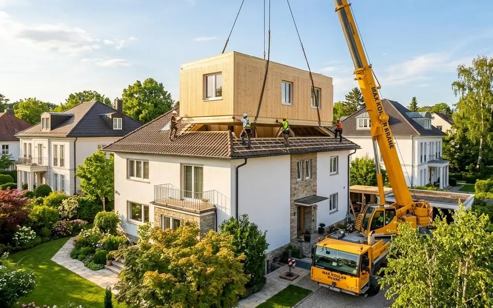 Fertighaus Aufstockung: vorgefertigtes Holz-Geschoss auf einem Bestandshaus – Wohnraum im Bestand erweitern 2026